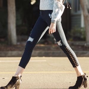 Carmar Denim Lace Up Cropped Jeans, 27